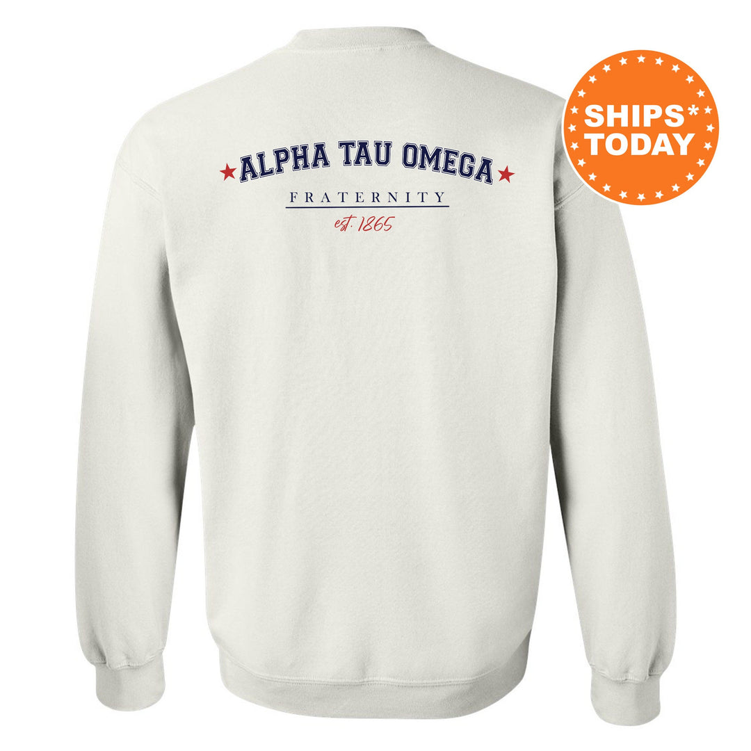 Alpha Tau Omega Patriot Pledge Fraternity Sweatshirt | ATO Crewneck Sweatshirt | New Pledge Fraternity Gift | Rush Sweatshirt _ 14119g