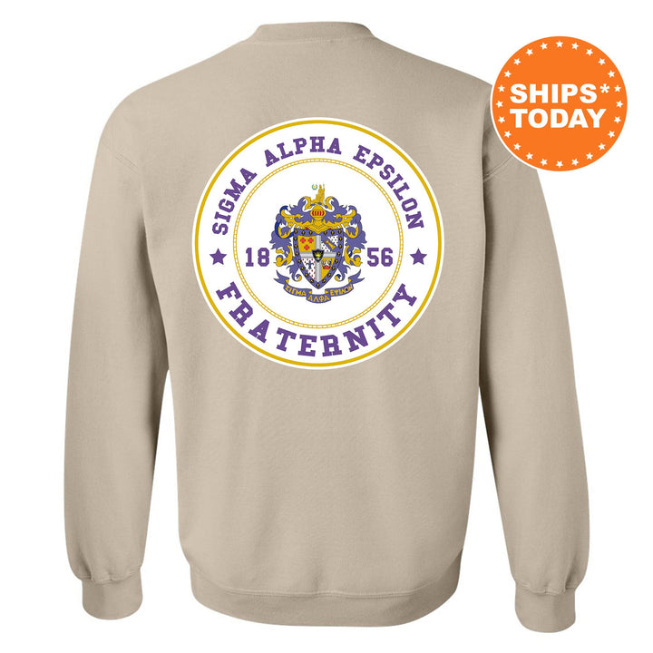 Sigma Alpha Epsilon Proud Crests Fraternity Sweatshirt | SAE Sweatshirt | Fraternity Hoodie | Bid Day Gift | Initiation Gift