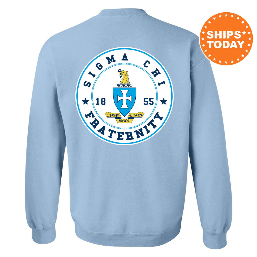 Sigma Chi Proud Crests Fraternity Sweatshirt | Sigma Chi Sweatshirt | Fraternity Hoodie | Bid Day Gift | Initiation Gift