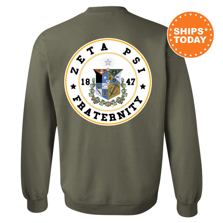 Zeta Psi Proud Crests Fraternity Sweatshirt | Zete Sweatshirt | Zeta Psi Fraternity Hoodie | Bid Day Gift | Initiation Gift