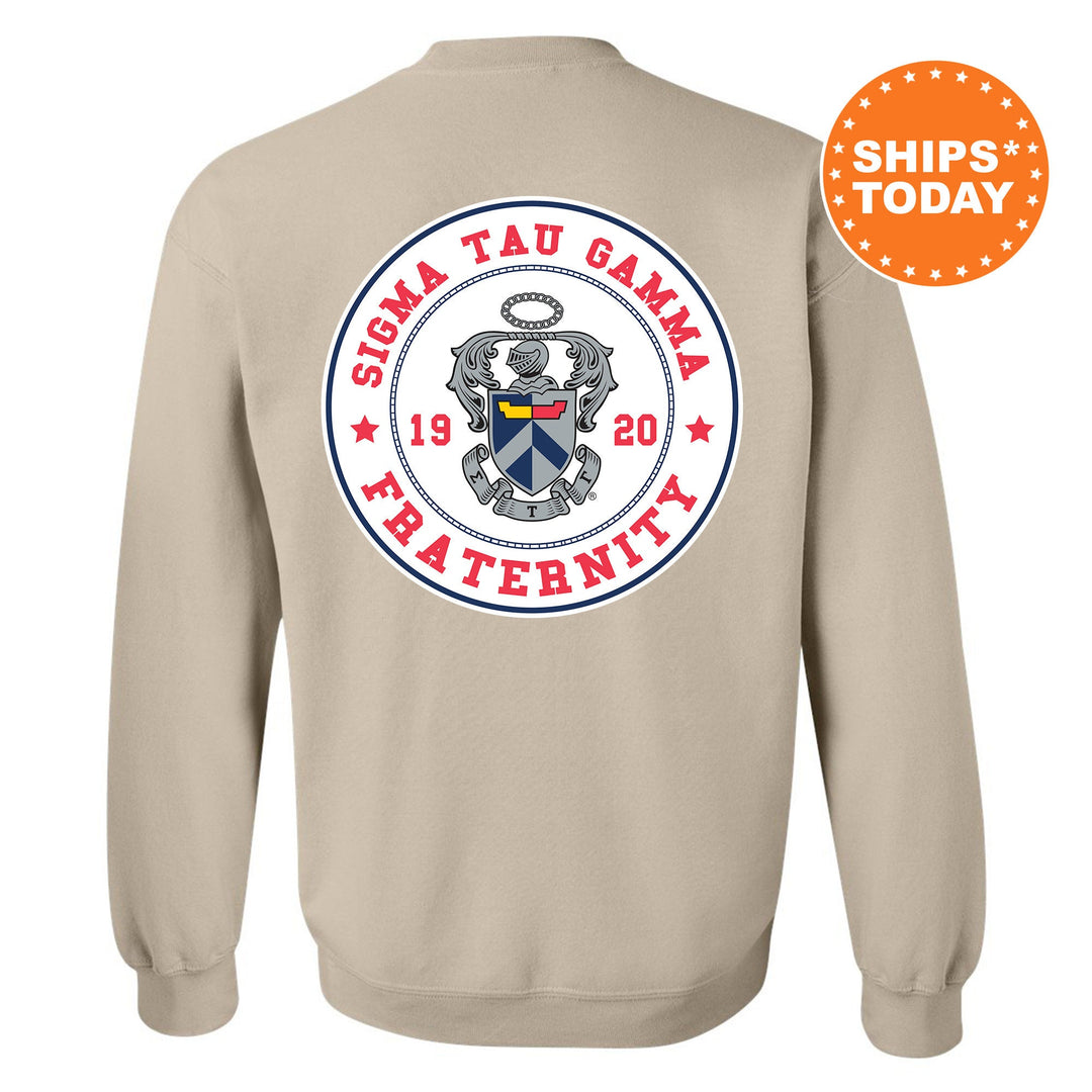 Sigma Tau Gamma Proud Crests Fraternity Sweatshirt | Sig Tau Sweatshirt | Fraternity Hoodie | Bid Day Gift | Initiation Gift