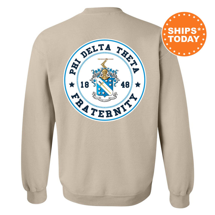 Phi Delta Theta Proud Crests Fraternity Sweatshirt | Phi Delt Sweatshirt | Fraternity Hoodie | Bid Day Gift | Frat Initiation Gift _ 13962g