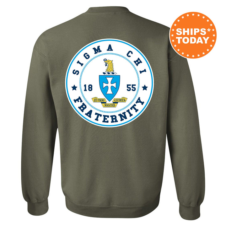 Sigma Chi Proud Crests Fraternity Sweatshirt | Sigma Chi Sweatshirt | Fraternity Hoodie | Bid Day Gift | Initiation Gift