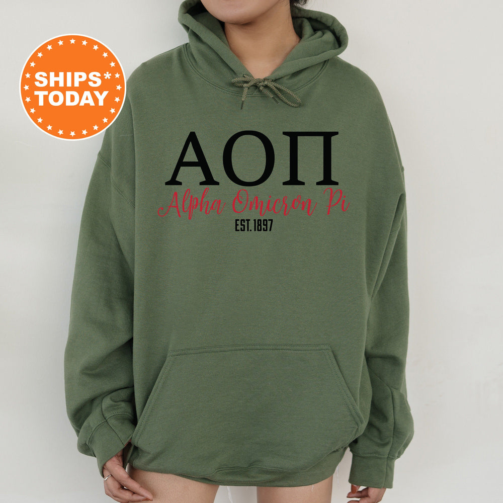a woman wearing a green hoodie with the words aoi on it