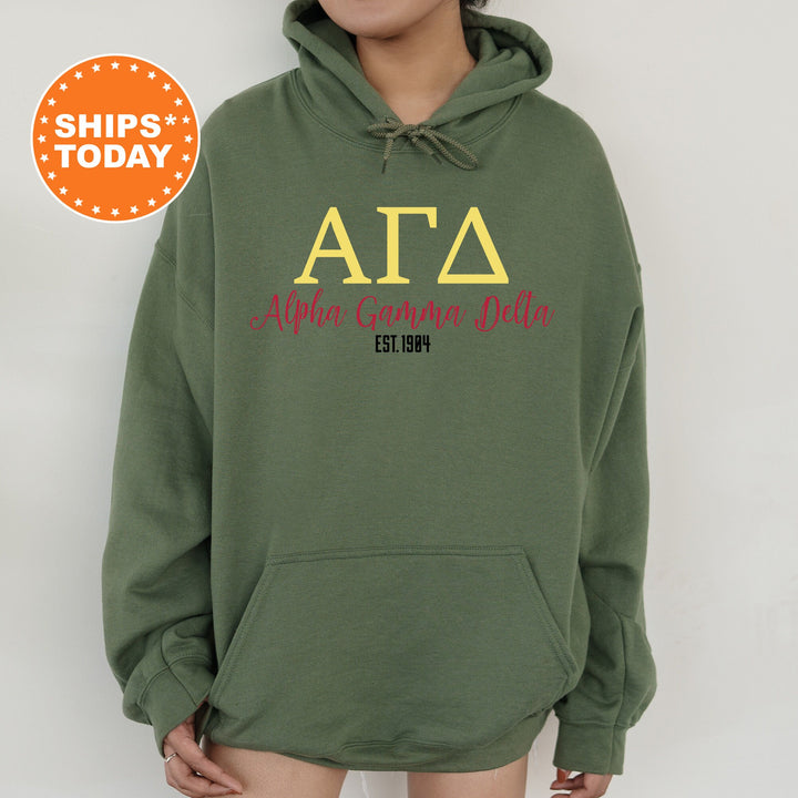 a woman wearing a green hoodie with the letters afa on it