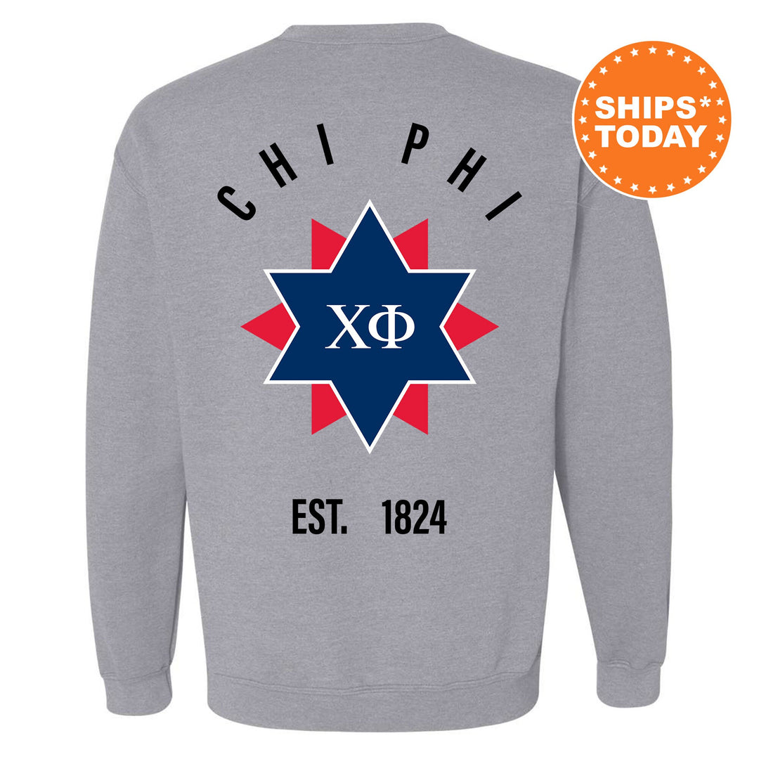 Chi Phi Iconic Symbol Fraternity Sweatshirt | Chi Phi Greek Apparel | Fraternity Initiation Gift | Men Crewneck | College Sweatshirt