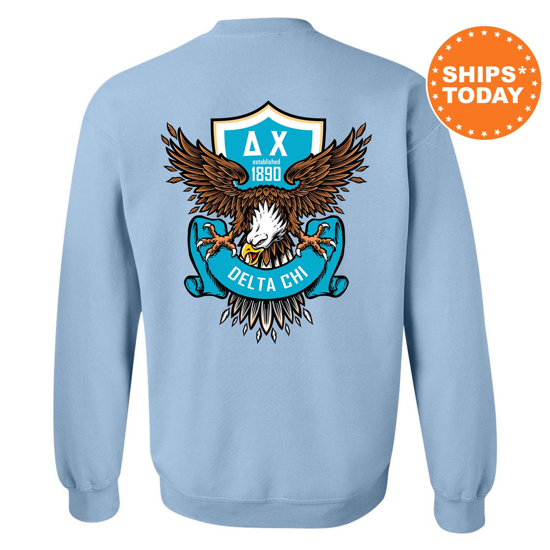 Delta Chi Greek Eagles Fraternity Sweatshirt | D-Chi Crewneck Sweatshirt | Greek Sweatshirt | Fraternity Gift | College Apparel