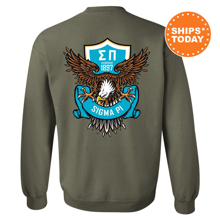 Sigma Pi Greek Eagles Fraternity Sweatshirt | Sigma Pi Crewneck Sweatshirt | Greek Sweatshirt | Fraternity Gift | College Apparel