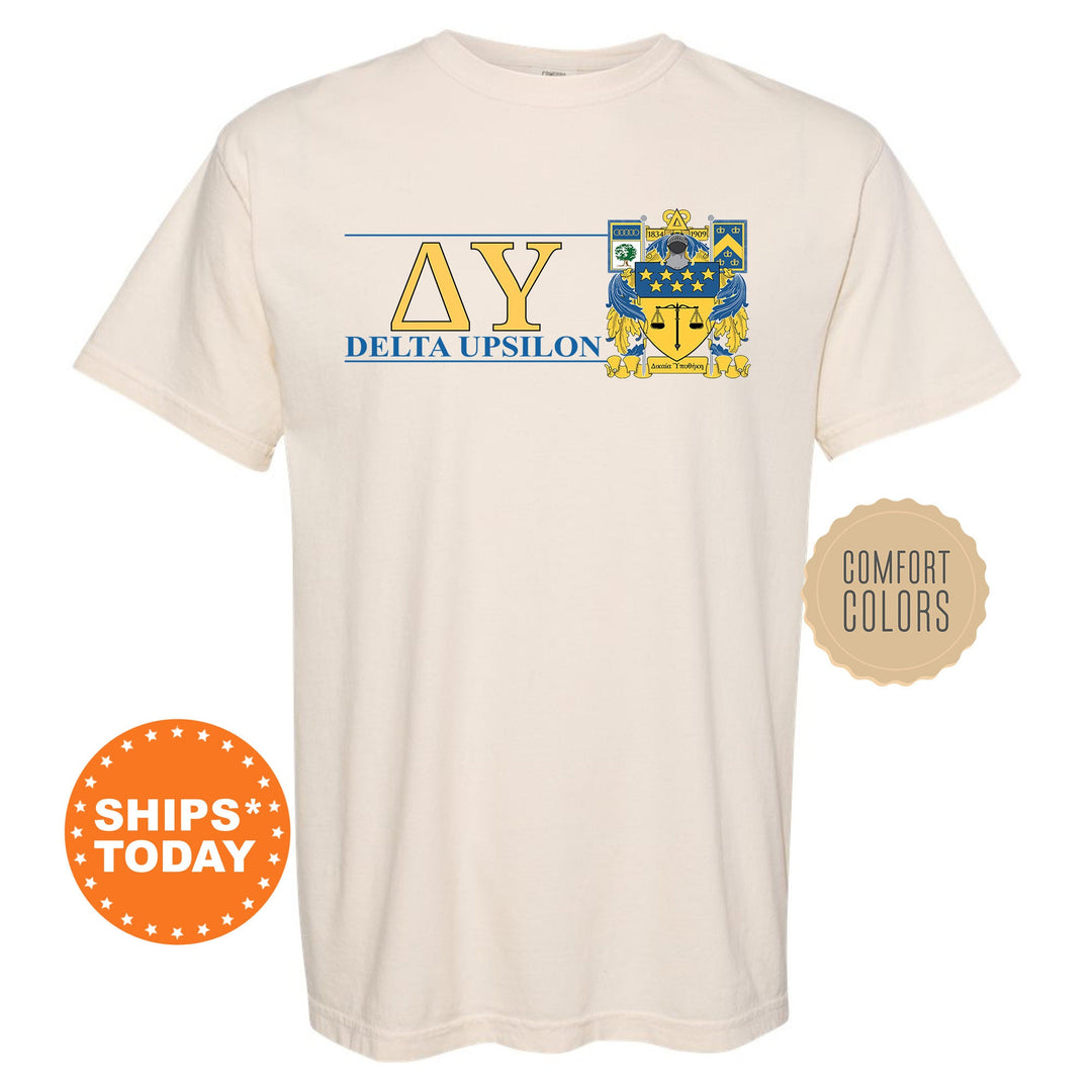 Delta Upsilon Timeless Symbol Fraternity T-Shirt | DU Fraternity Crest Shirt | Fraternity Chapter Gift | Comfort Colors Tee _ 10051g