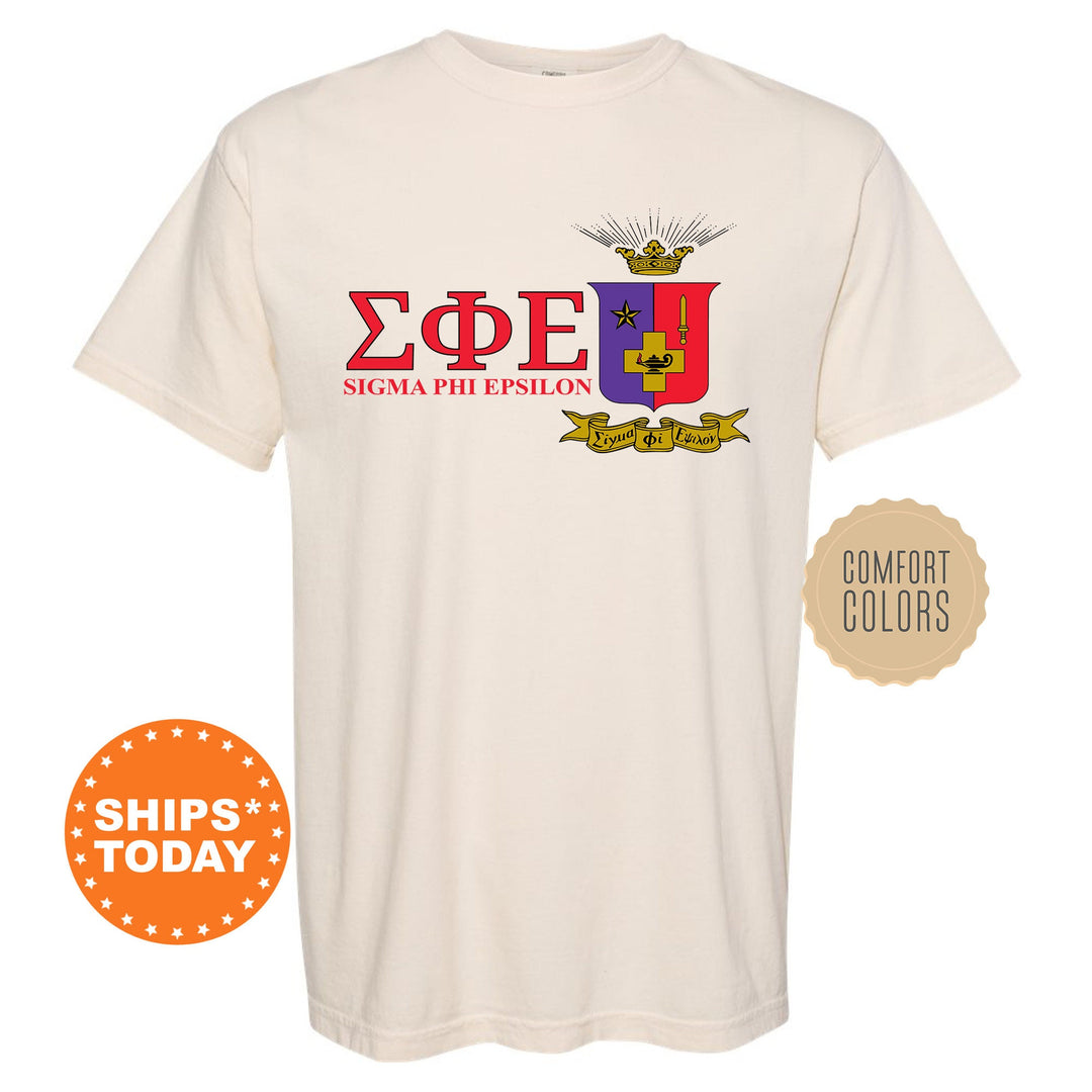 Sigma Phi Epsilon Timeless Symbol Fraternity T-Shirt | SigEp Fraternity Crest Shirt | Fraternity Chapter Gift | Comfort Colors Tee _ 10066g
