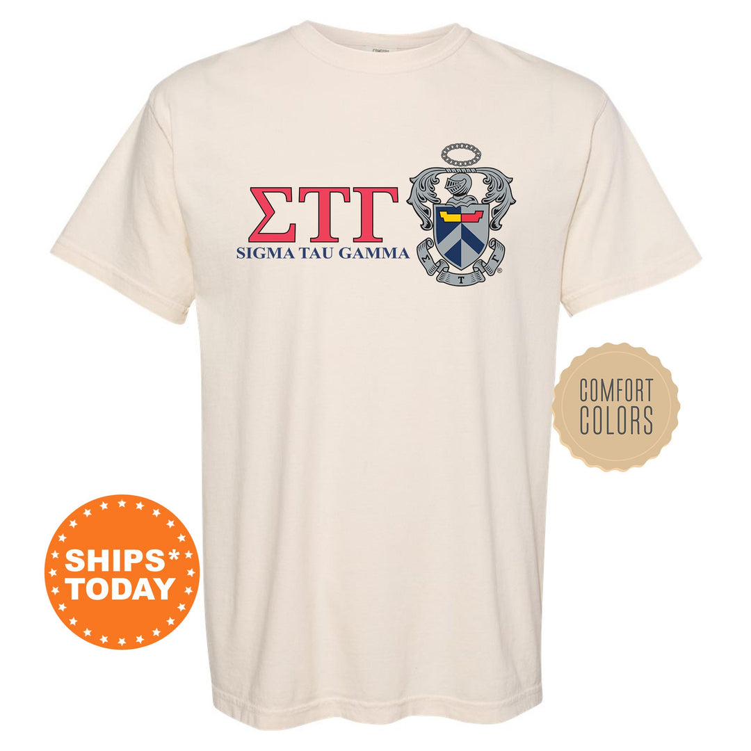Sigma Tau Gamma Timeless Symbol Fraternity T-Shirt | Sig Tau Fraternity Crest Shirt | Fraternity Chapter Gift | Comfort Colors Tee _ 10068g