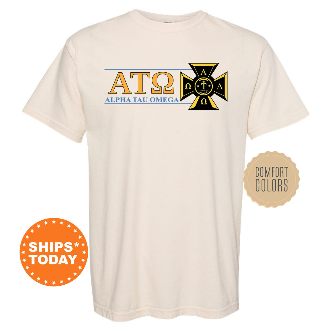 Alpha Tau Omega Timeless Symbol Fraternity T-Shirt | ATO Fraternity Crest Shirt | Fraternity Chapter Gift | Comfort Colors Tee _ 10045g