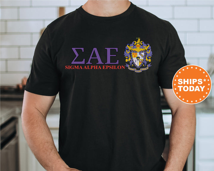 Sigma Alpha Epsilon Timeless Symbol Fraternity T-Shirt | SAE Fraternity Crest Shirt | Fraternity Chapter Gift | Comfort Colors Tee _ 10062g