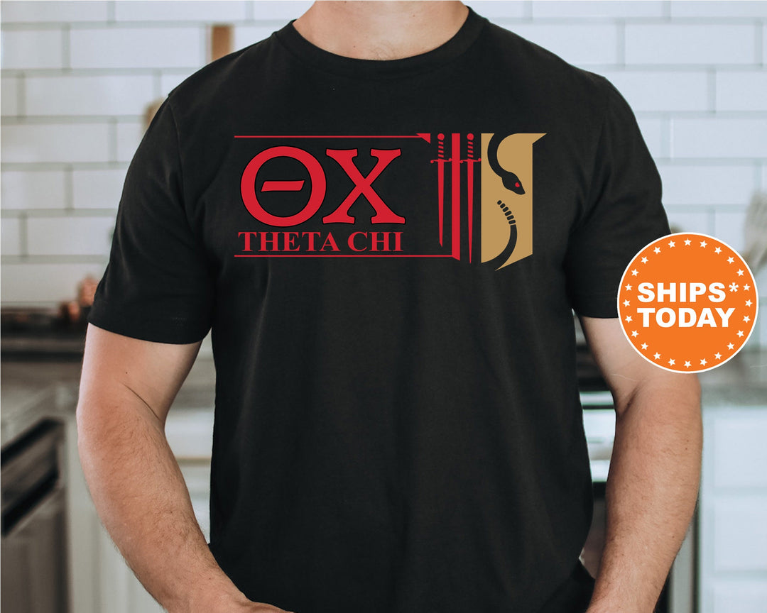 Theta Chi Timeless Symbol Fraternity T-Shirt | Theta Chi Fraternity Crest Shirt | Fraternity Chapter Gift | Comfort Colors Tee _ 10070g