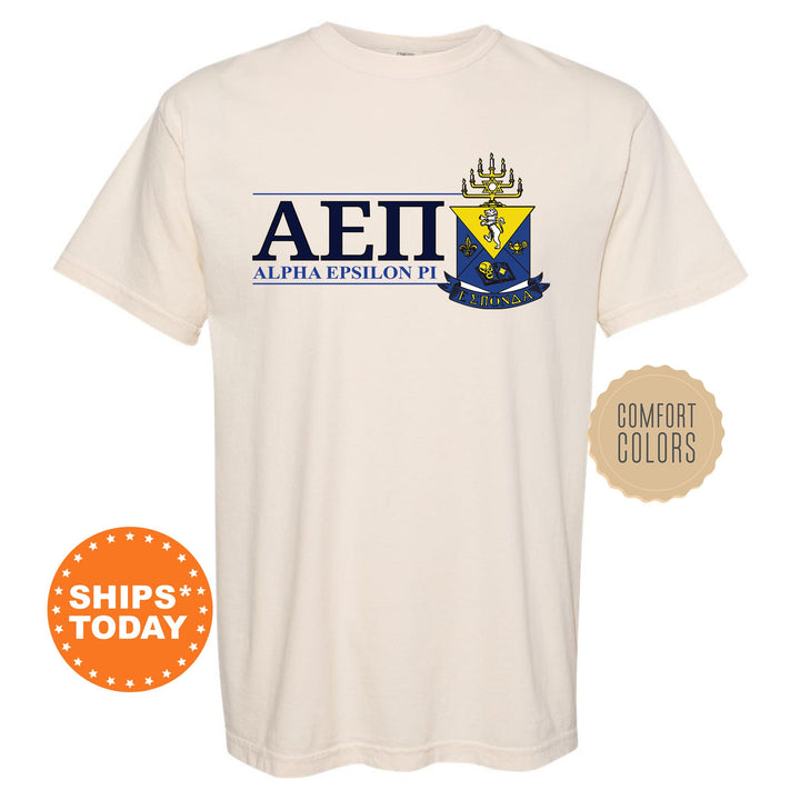 Alpha Epsilon Pi Timeless Symbol Fraternity T-Shirt | AEPi Fraternity Crest Shirt | Fraternity Chapter Gift | Comfort Colors Tee _ 10042g
