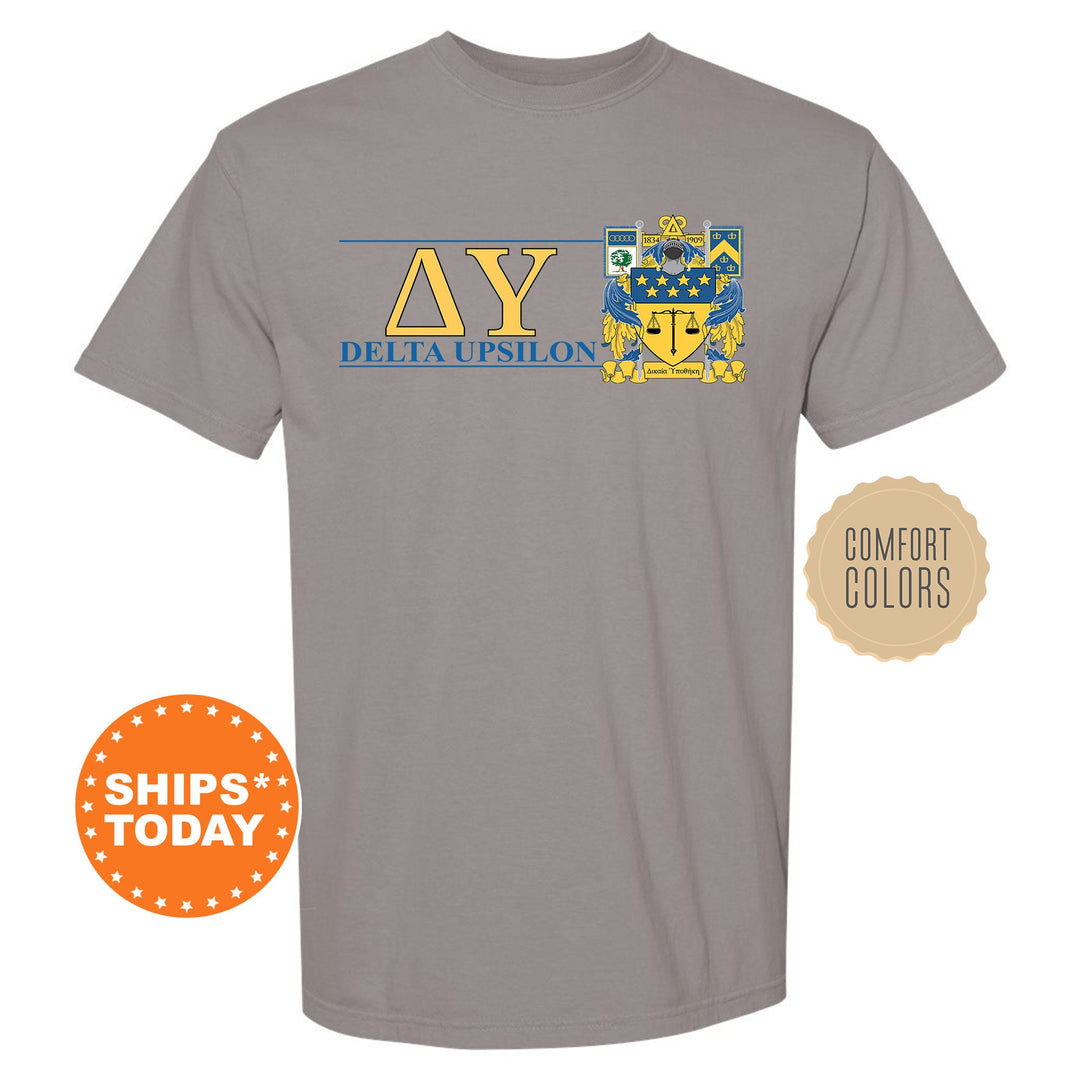 Delta Upsilon Timeless Symbol Fraternity T-Shirt | DU Fraternity Crest Shirt | Fraternity Chapter Gift | Comfort Colors Tee _ 10051g