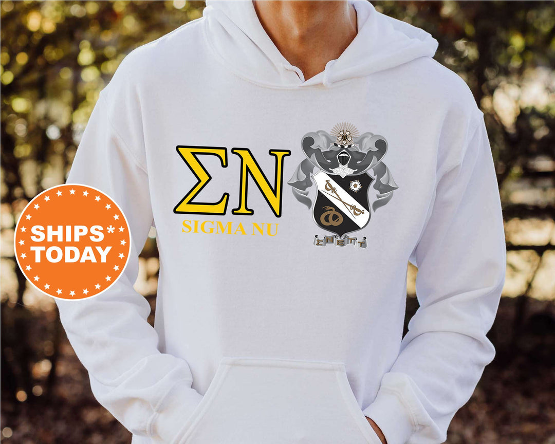 Sigma Nu Timeless Symbol Fraternity Sweatshirt | Sigma Nu Fraternity Crest Sweatshirt | College Crewneck | Fraternity Gift