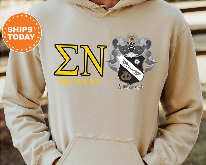 Sigma Nu Timeless Symbol Fraternity Sweatshirt | Sigma Nu Fraternity Crest Sweatshirt | College Crewneck | Fraternity Gift