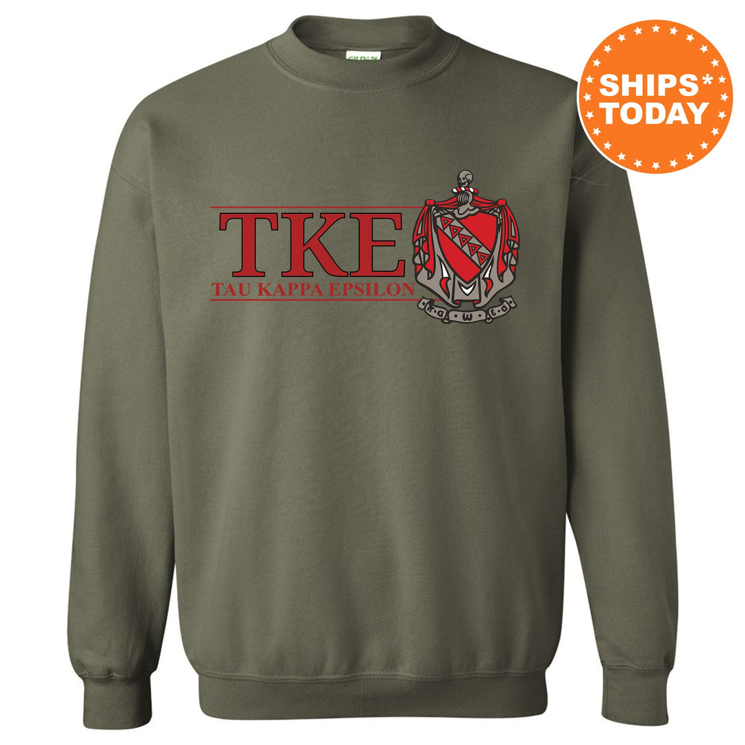 Tau Kappa Epsilon Timeless Symbol Fraternity Sweatshirt | TKE Fraternity Crest Sweatshirt | College Crewneck | TEKE Fraternity Gift _ 10069g