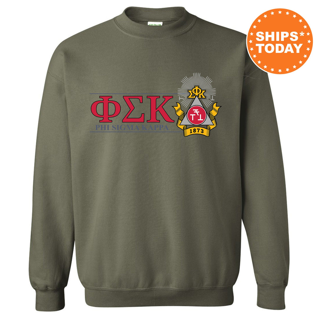 Phi Sigma Kappa Timeless Symbol Fraternity Sweatshirt | Phi Sig Fraternity Crest Sweatshirt | College Crewneck | Fraternity Gift
