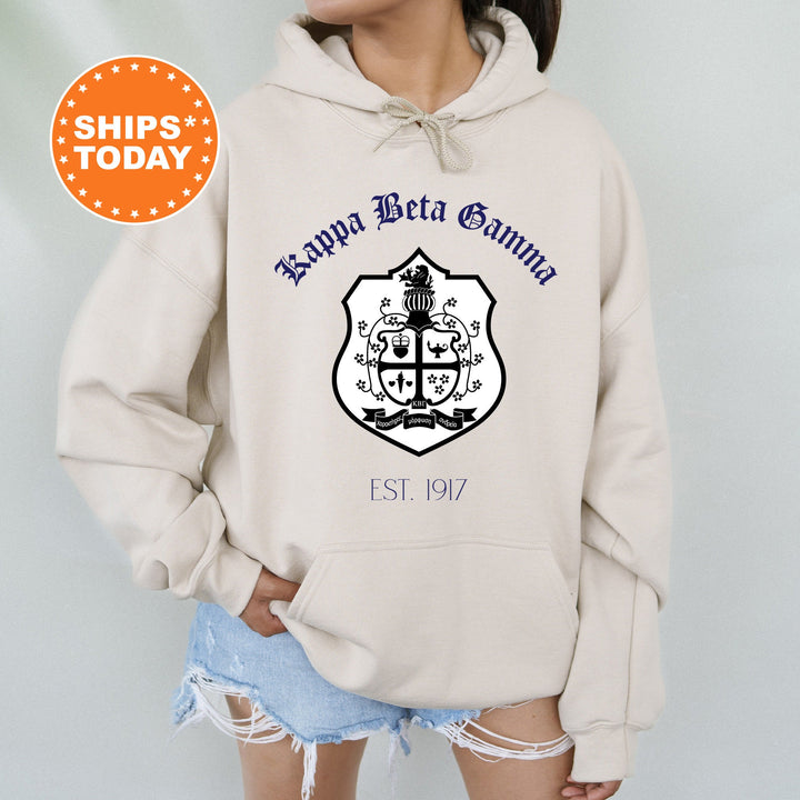 Kappa Beta Gamma Royal Crest Sorority Sweatshirt | Kappa Beta Gamma Sweatshirt | Sorority Crewneck | Greek Life Apparel