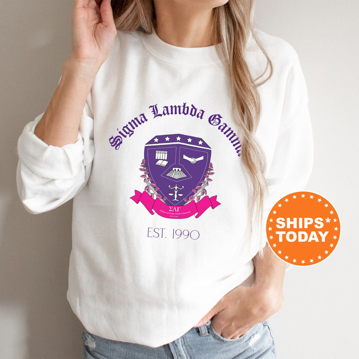 Sigma Lambda Gamma Royal Crest Sorority Sweatshirt | Gammas Sweatshirt | SLG Crewneck Sweatshirt | Sorority Gift | Sorority Merch
