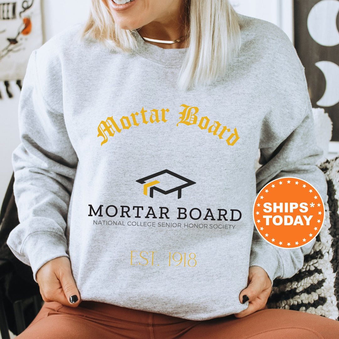 Mortar Board Royal Crest Sorority Sweatshirt | Mortar Board Sweatshirt | Sorority Crewneck | Greek Life Apparel | Sorority Gift