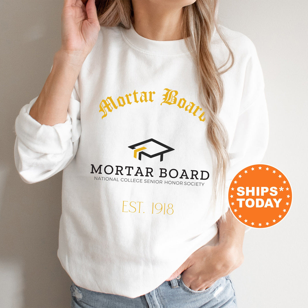 Mortar Board Royal Crest Sorority Sweatshirt | Mortar Board Sweatshirt | Sorority Crewneck | Greek Life Apparel | Sorority Gift