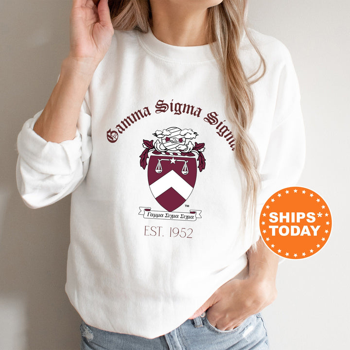 Gamma Sigma Sigma Royal Crest Sorority Sweatshirt | Gamma Sigma Sigma Sweatshirt | Sorority Crewneck | Greek Life Apparel