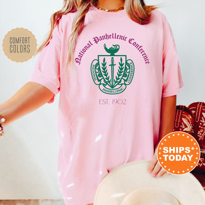 National Panhellenic Conference Royal Crest Sorority T-Shirt | NPC Panhellenic Council Shirt | Comfort Colors Tee | Greek Life _  14866g