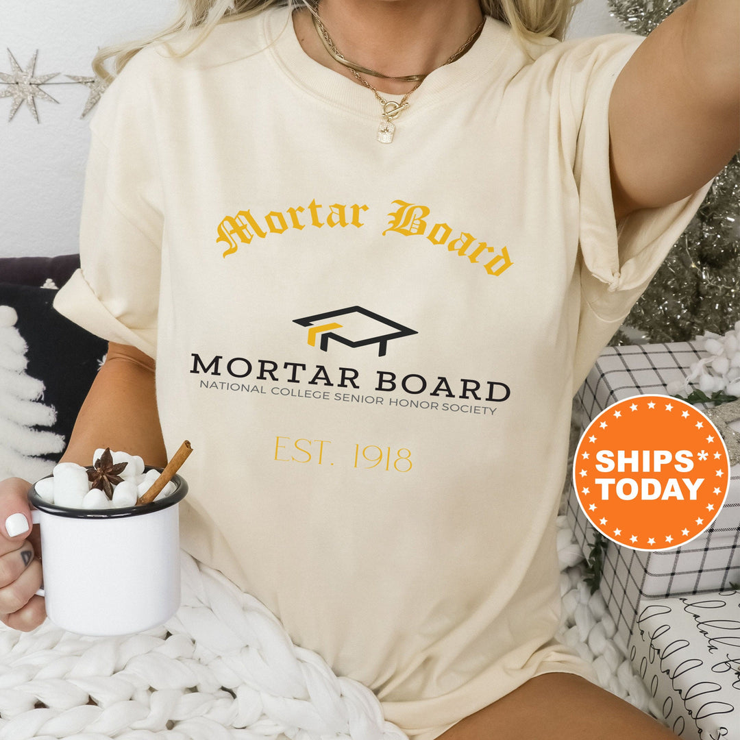 Mortar Board Royal Crest Sorority T-Shirt | Mortar Board Shirt | Comfort Colors Tee | Sorority Gift | Greek Life Shirt _ 14863g