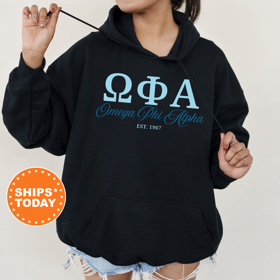 Omega Phi Alpha Script Sisters Sorority Sweatshirt | OPhiA Sweatshirt | Greek Letters | Sorority Letters | Sorority Gift _ 14830g
