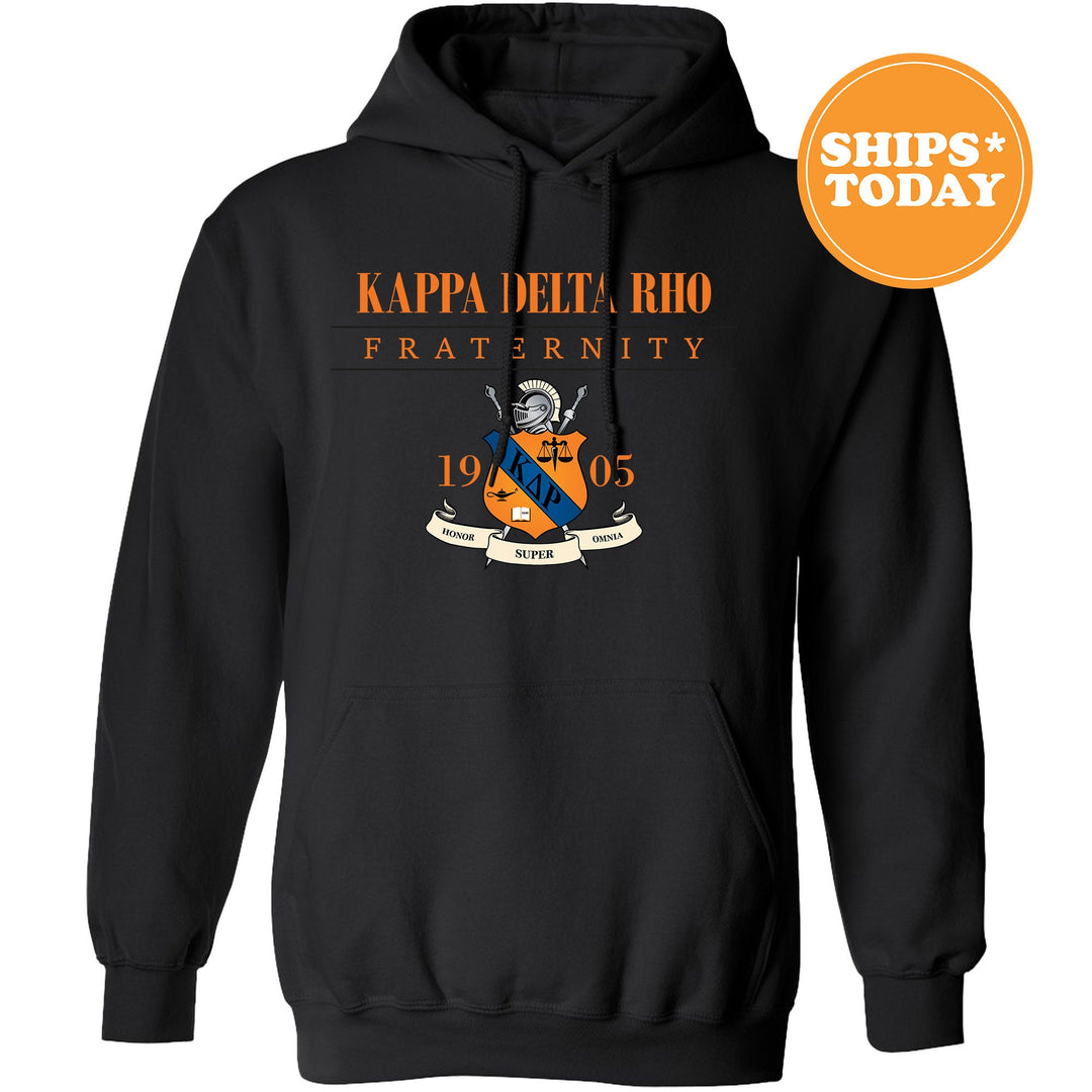 a black hoodie with the words kapa delta rio on it