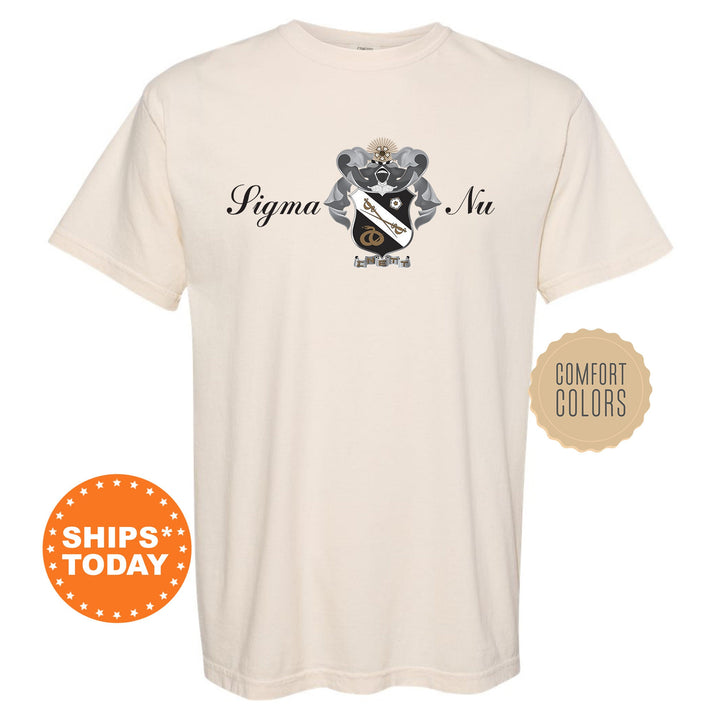 Sigma Nu Noble Seal Fraternity T-Shirt | Sigma Nu Fraternity Crest Shirt | Rush Pledge Comfort Colors Tee | Fraternity Gift _ 9801g