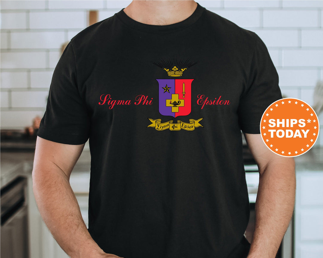 Sigma Phi Epsilon Noble Seal Fraternity T-Shirt | SigEp Fraternity Crest Shirt | Rush Pledge Comfort Colors Tee | Fraternity Gift _ 9802g