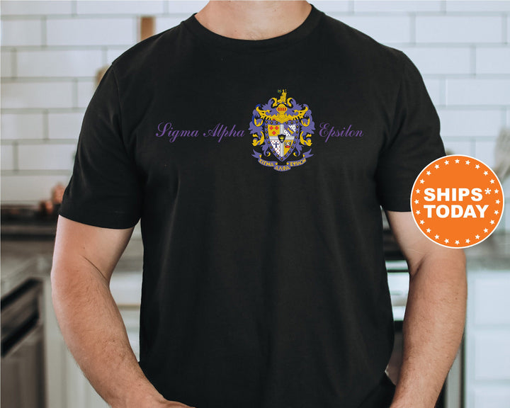 Sigma Alpha Epsilon Noble Seal Fraternity T-Shirt | SAE Fraternity Crest Shirt | Rush Pledge Comfort Colors Tee | Fraternity Gift _ 9798g