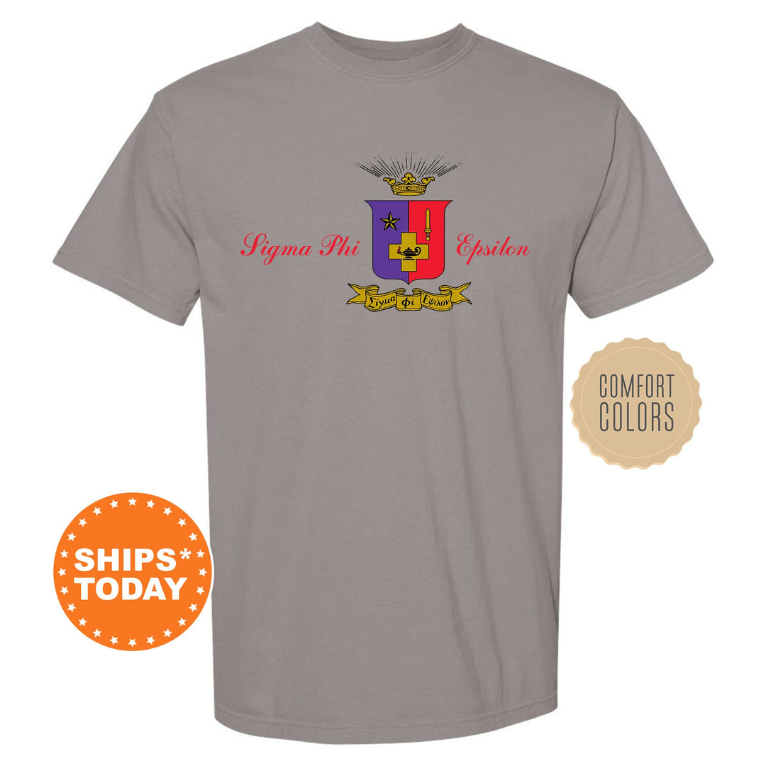 Sigma Phi Epsilon Noble Seal Fraternity T-Shirt | SigEp Fraternity Crest Shirt | Rush Pledge Comfort Colors Tee | Fraternity Gift _ 9802g