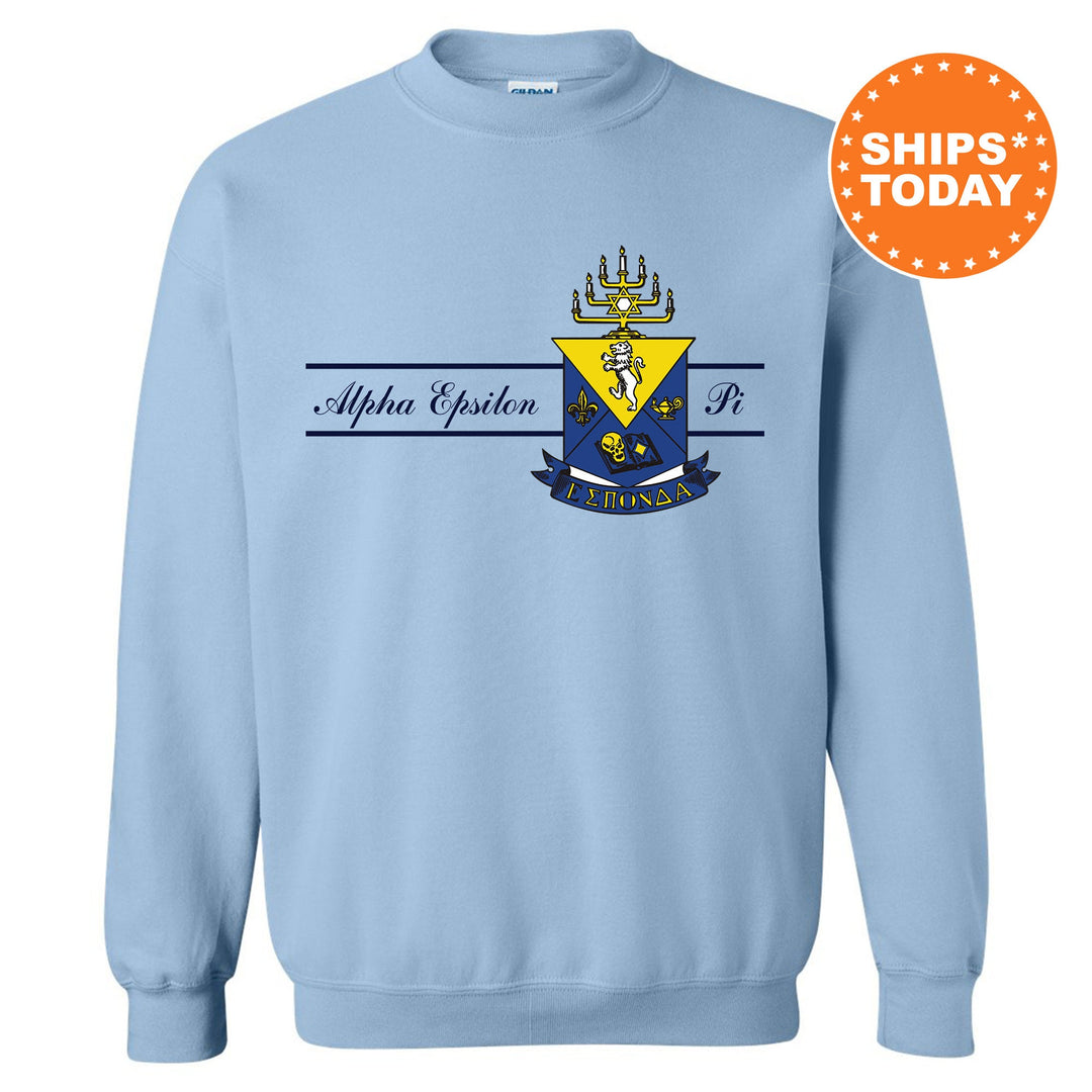 Alpha Epsilon Pi Noble Seal Fraternity Sweatshirt | AEPi Fraternity Crest | Rush Pledge Gift | College Crewneck | Greek Apparel _ 9778g