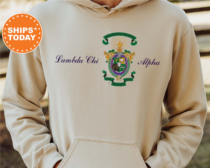 Lambda Chi Alpha Noble Seal Fraternity Sweatshirt | Lambda Chi Fraternity Crest | New Pledge Gift | College Crewneck | Greek Apparel _ 9790g