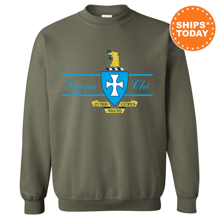 Sigma Chi Noble Seal Fraternity Sweatshirt | Sigma Chi Fraternity Crest | Rush Pledge Gift | College Crewneck | Greek Apparel _ 9800g