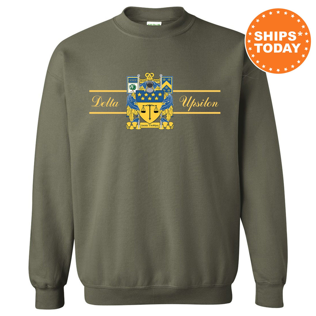 Delta Upsilon Noble Seal Fraternity Sweatshirt | DU Fraternity Crest | Rush Pledge Gift | College Crewneck | Greek Apparel _ 9787g