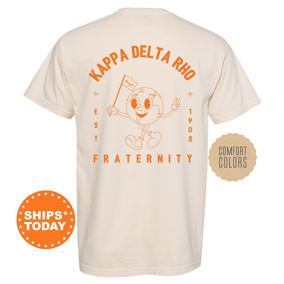 Kappa Delta Rho World Flag Fraternity T-Shirt | Kappa Delta Rho Shirt | KDR Comfort Colors Tee | Fraternity Gift | Greek Apparel _ 15581g