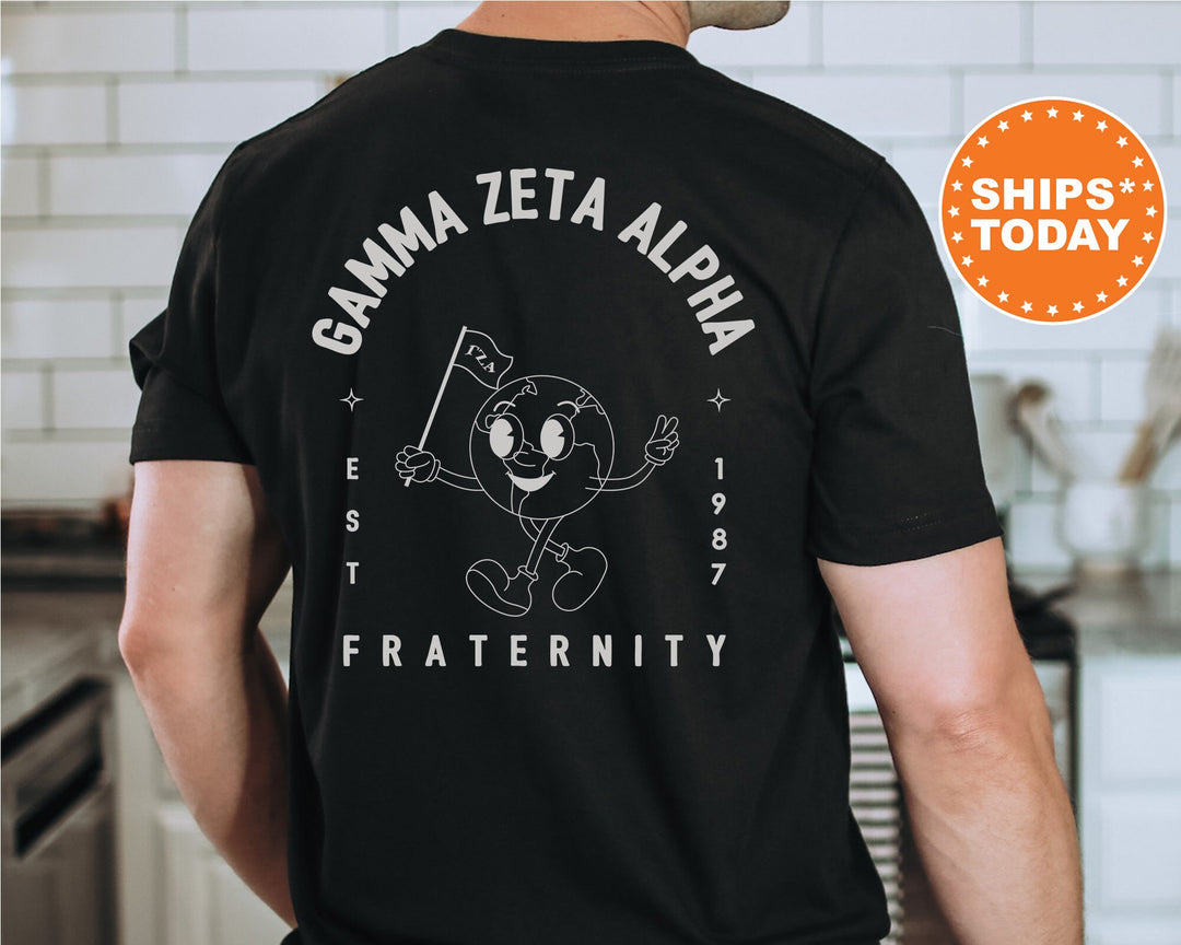 Gamma Zeta Alpha World Flag Fraternity T-Shirt | Gamma Zeta Alpha Shirt | Comfort Colors Tee | Fraternity Gift | Greek Life Apparel _ 15580g