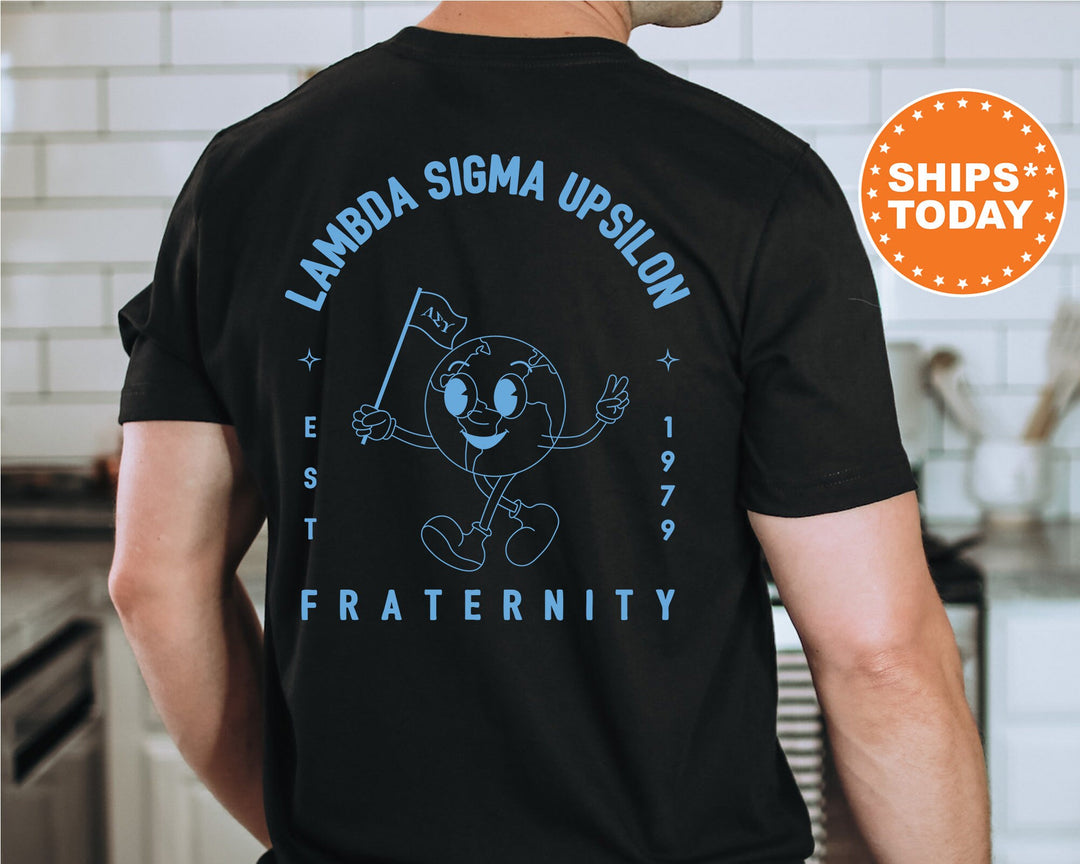 Lambda Sigma Upsilon World Flag Fraternity T-Shirt | Lambda Sigma Upsilon Shirt | Comfort Colors Tee _ 15585g