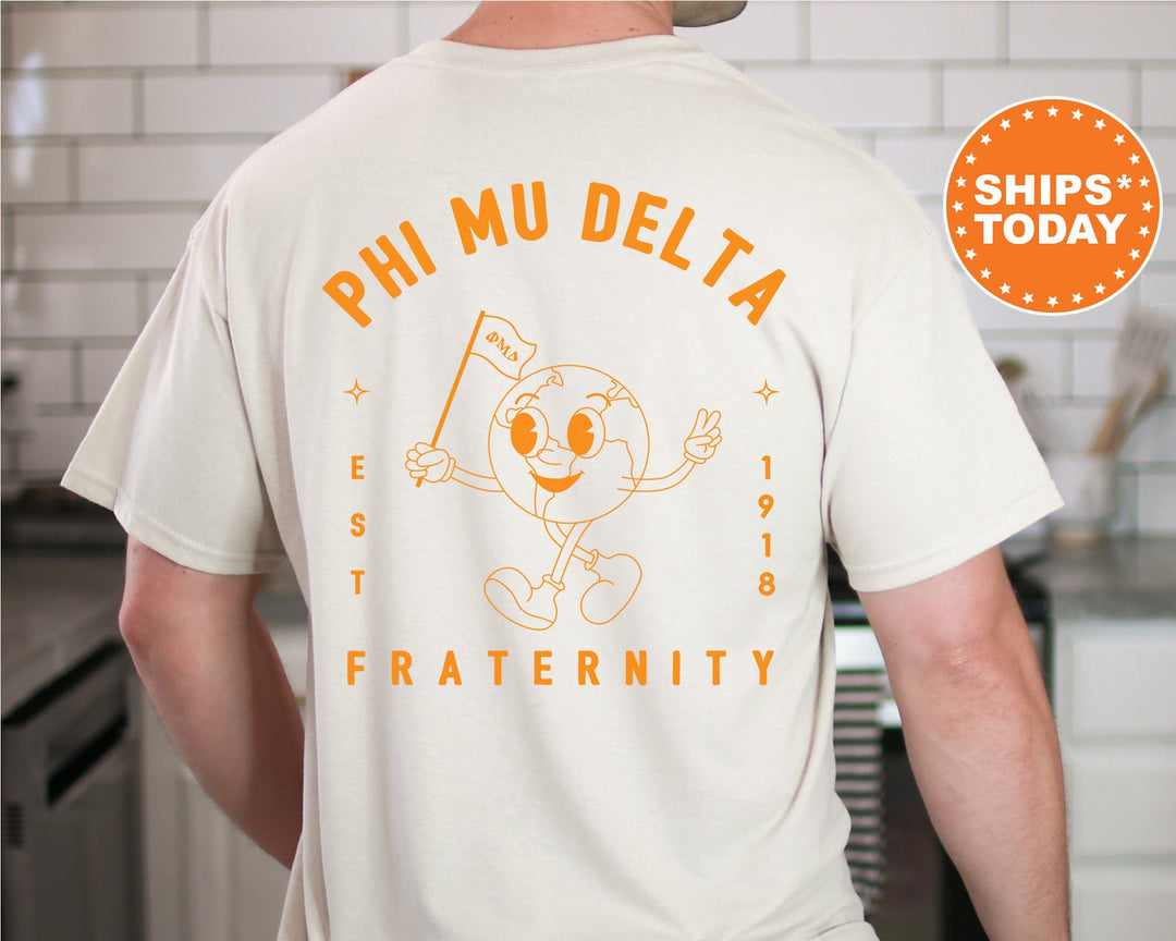 Phi Mu Delta World Flag Fraternity T-Shirt | Phi Mu Delta Shirt | Comfort Colors Tee | Fraternity Gift | Greek Life Apparel _ 15590g