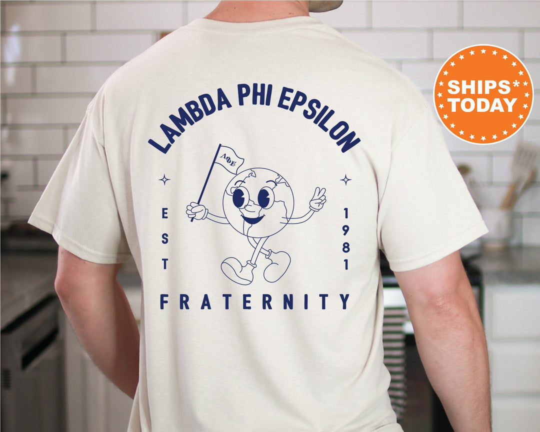 Lambda Phi Epsilon World Flag Fraternity T-Shirt | Lambda Phi Epsilon Shirt | Comfort Colors Tee | Fraternity Gift | Greek Apparel _ 15584g