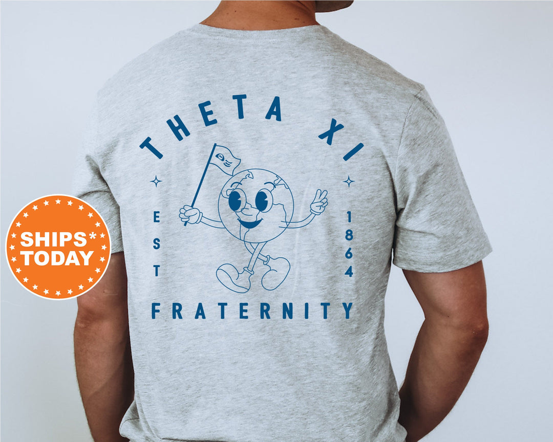 Theta Xi World Flag Fraternity T-Shirt | Theta Xi Shirt | Comfort Colors Tee | Fraternity Gift | Greek Life Apparel _ 15599g