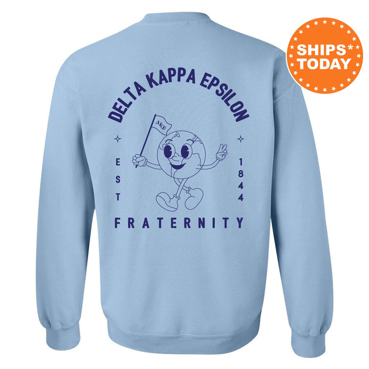 Delta Kappa Epsilon World Flag Fraternity Sweatshirt | DKE Sweatshirt | Fraternity Crewneck | College Greek Apparel _ 15578g