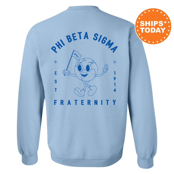 Phi Beta Sigma World Flag Fraternity Sweatshirt | Phi Beta Sigma Sweatshirt | Fraternity Crewneck | College Greek Apparel _ 15601g