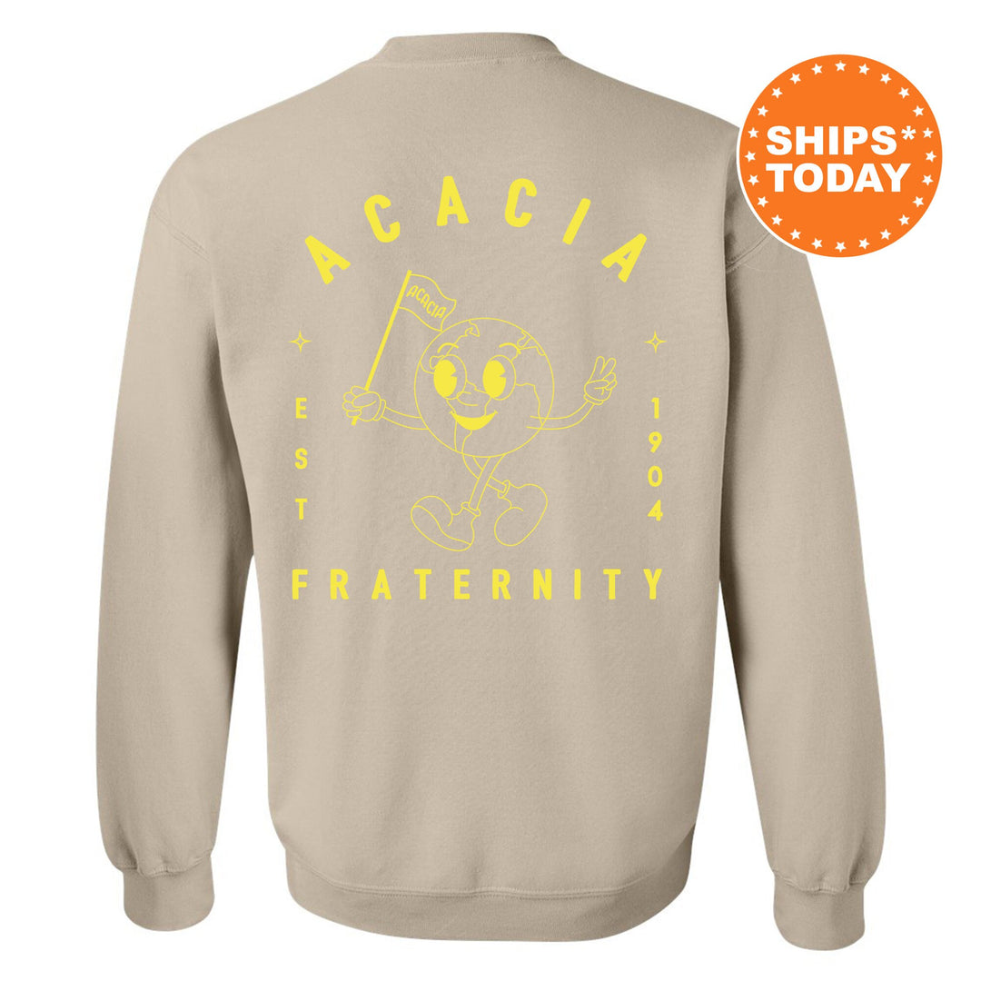 Acacia World Flag Fraternity Sweatshirt | Acacia Sweatshirt | Fraternity Crewneck | College Greek Apparel | Fraternity Gift _ 15571g